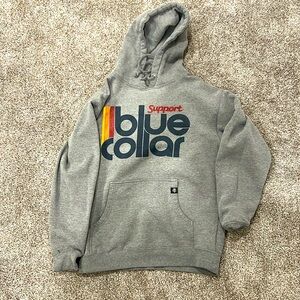 Support blue collar hoodie like new size is Medium